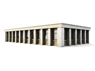 Tenement Building Upper Floor Low-poly 3D model