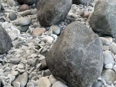 Square street pebble and stone big n1 3D model