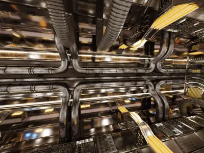 -Sci-fi Corridor Interior- 3D model