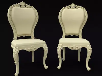 chair two ornate chairs - two ornate chairs 3D model