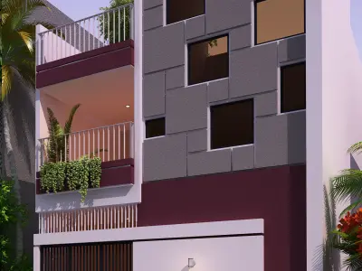 Modern private villa 3D model 3D model