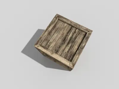 low poly wooden box Low-poly 3D model 7