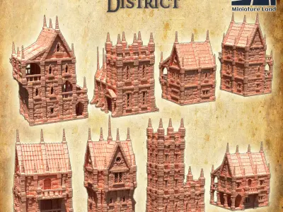 Imperial City District Tabletop Terrain 28 MM 3D print model