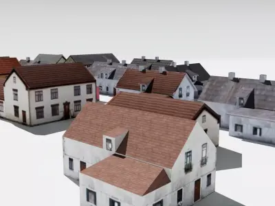 Nordic low poly houses Town Photo based 20 Houses European Low-poly 3D model