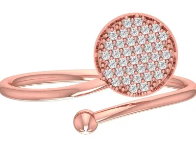 Solitaire Women Light Weight Band Ring 3D print model