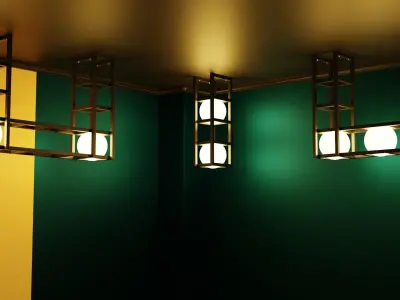 Lightica Designer Lamps set of 4 3D model