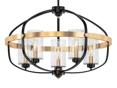 Carlsen light chandelier in gold and clear glass 3D model