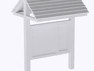 HO Wooden information board train model  3D print model