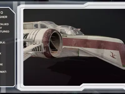 Star wars ARC-170 Starfighter rigged Med poly mesh Low-poly 3D model