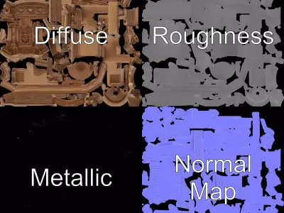 Ancient Stone Shrine model pack Low-poly 3D model