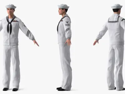  Asian Sailor US Navy A-Pose 