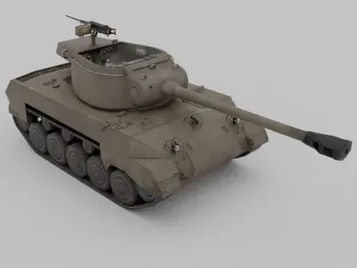Super Hellcat Tank Destroyer Low-poly 3D model