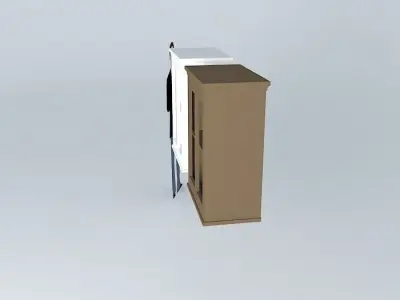 2-door Wall Cabinet white and brown Free 3D model