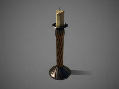Vintage Candlestick Free low-poly 3D model