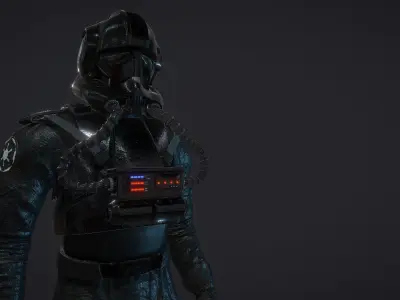 Star Wars  Imperial V-wing pilot Low-poly 3D model