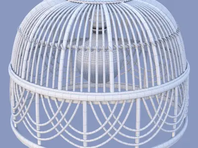 QAZQA - Michelle pendant rattan lamp 3D model