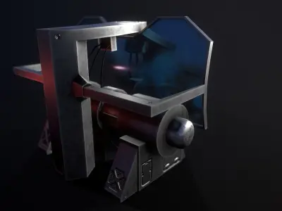 Sci-Fi Console-Computer 7 Low-poly 3D model