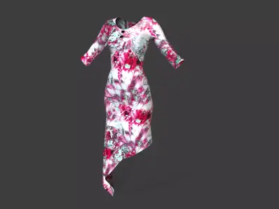 Stylish Designer Women Dress Low-poly 3D model