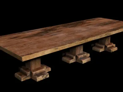 Dungeon Furniture Low-poly 3D model