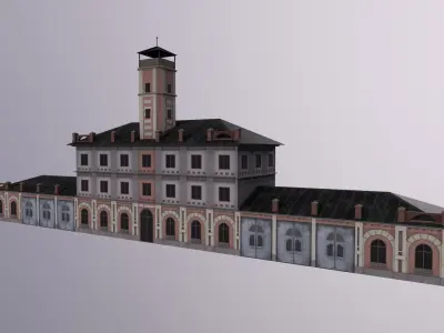Fire Station 818 polygons High Quality Game Ready Low-poly 3D model