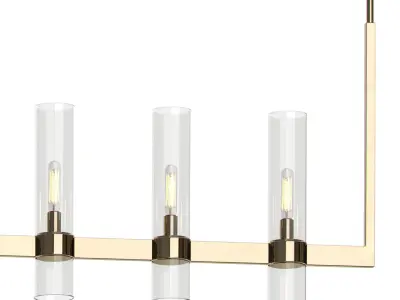 RESTORATION HARDWARE RAVELLE LINEAR CHANDELIER Polished Nickel 3D model
