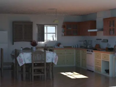 Classic Kitchen Low-poly 3D model