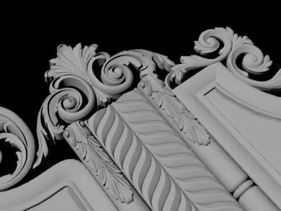 mirror gold ornate frame 3D model