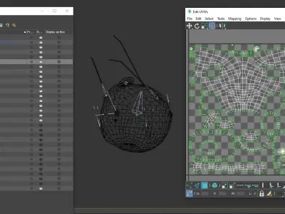 SciFi Futuristic drone robot 3D Low-poly 3D model