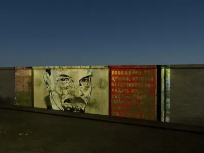 Soviet union street Low-poly 3D model