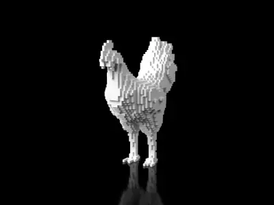 Chiken Minecraft Voxel Low-poly 3D model