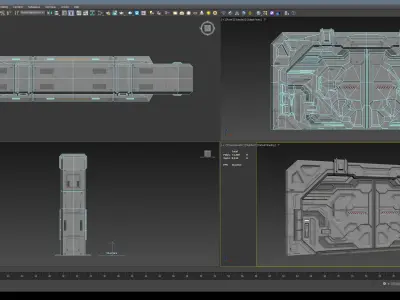 Sci-Fi Door Kit Vol 01-Type C-PBR Low-poly 3D model