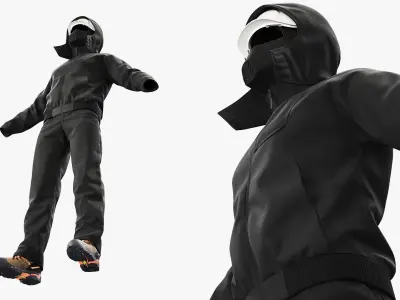  Winter Construction Workwear Set Black 