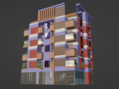 modern home apartment game and film Low-poly 3D model