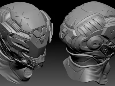 Sci-Fi Helmet 01 3D model