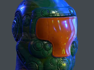Gas mask helmet 3d model scifi Low-poly Low-poly 3D model Low-poly 3D model 83