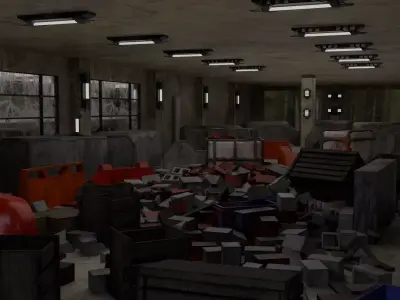Abandoned Building Props - Environment 001 Low-poly 3D model