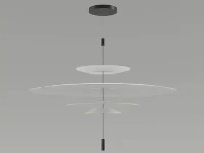 Chandelier pendant light with circular shape hanging from cei... 3D model
