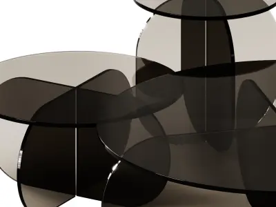 Nor Clear Glass Coffee Tables by Sebastian Scherer 3D model