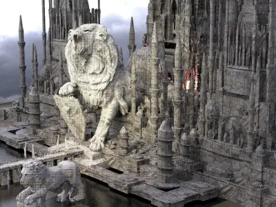 King Richards Lion Castle Kit bash extended 3D model