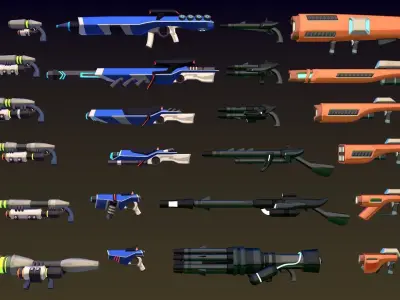 ASV SciFi Guns Volume 01 Low-poly 3D model