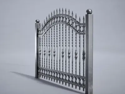 Steel Fence Free low-poly 3D model