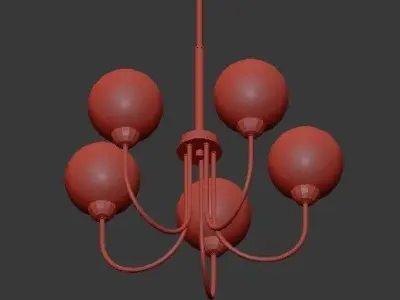 Carisa Collection 5 Light Vintage Gold Chandelier with Shade 3D model