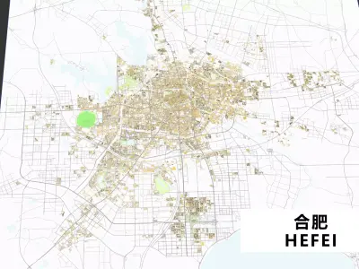 HeFei City urban planning maquett building 3D Topography 3D model