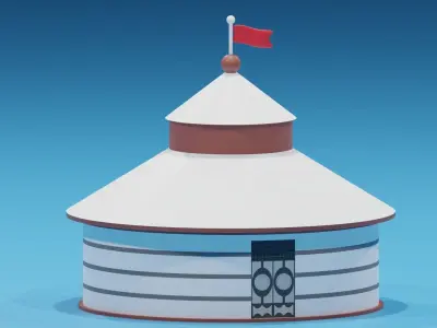 Cartoon Mongolian Yurt 1 3D model