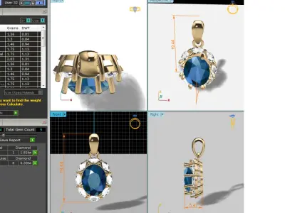 Diamond Pendant 3D print model 4