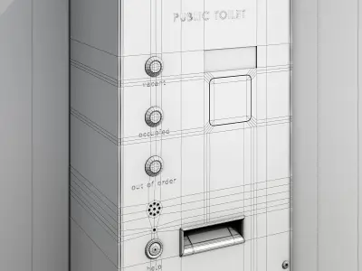 Public toilet round 3D model
