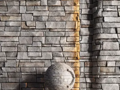 H79 Slate Stone - PBR - 4K - Seamless Low-poly 3D model