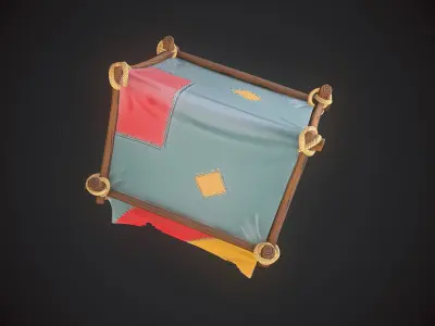 Stylized Tent Low-poly 3D model