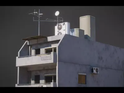 Dystopian Cyberpunk Building 10 Low-poly 3D model