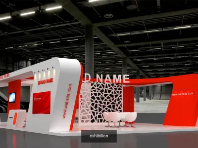 top Sell exhibition stand booth stall 3d model Collection  3D Model Pack